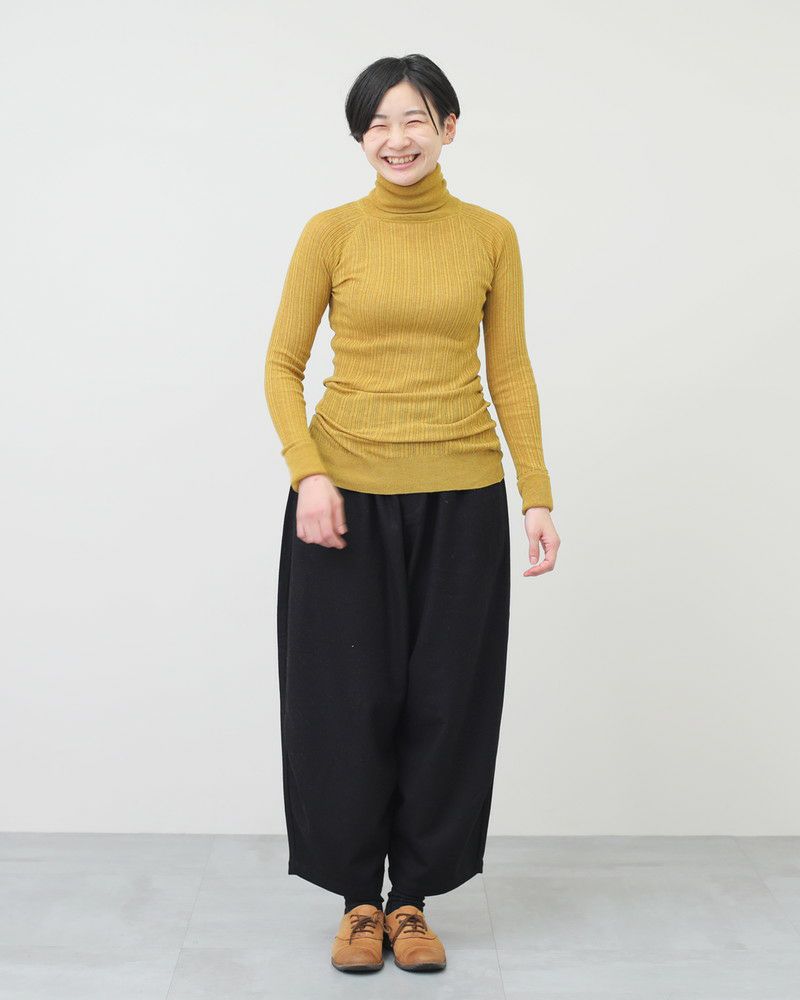 会員様限定10％OFF】［tumugu］ランダムリブニットロングタートル