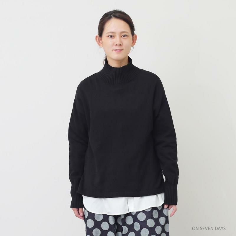 30％OFF】［mao made］やわらかコットンハイネックプルオーバー