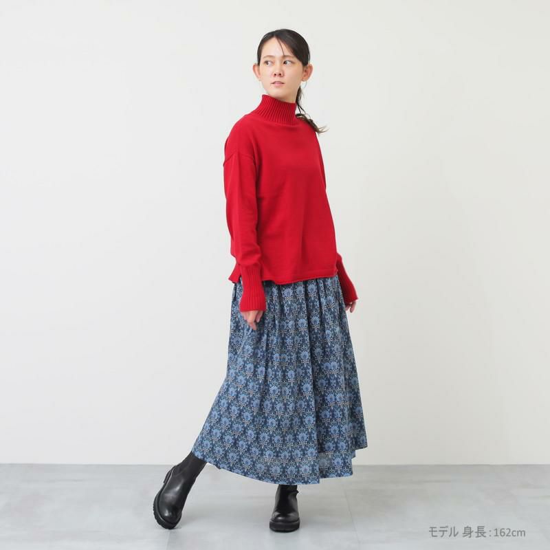 30％OFF】［mao made］やわらかコットンハイネックプルオーバー