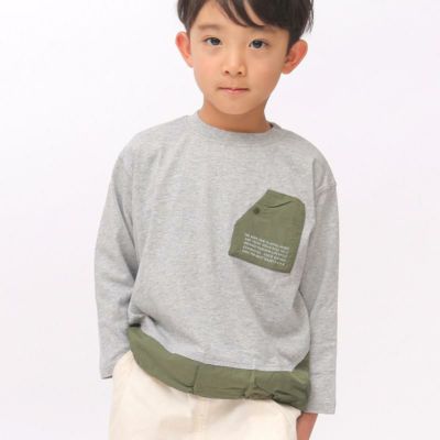 F.O.KIDS］異素材切替ポーチドッキング長袖Tシャツ キッズ〈WEB限定