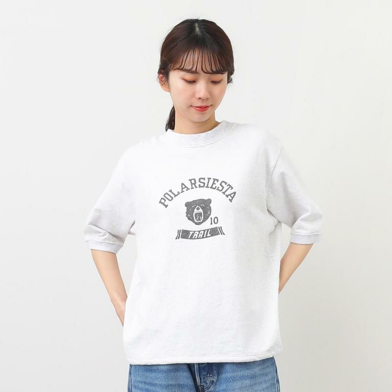 NATURAL LAUNDRY］ミニ裏毛POLARプリントTシャツ／ナチュラル