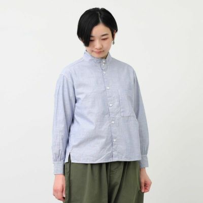 NATURAL LAUNDRY］先染めタイプライターモックネックシャツ