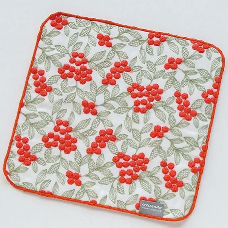 crescendo］エンブロイダリー ハンカチ パッケージ付き／クレシェンド