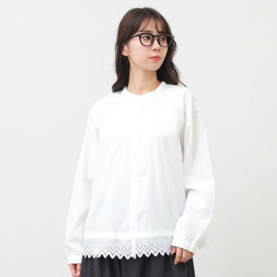 grin グリン 染めブロード裾レースシャツ｜BORN FREE ONLINE SHOP
