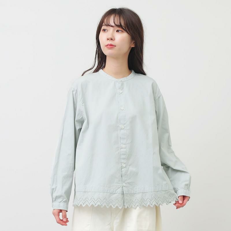 grin グリン 染めブロード裾レースシャツ｜BORN FREE ONLINE SHOP