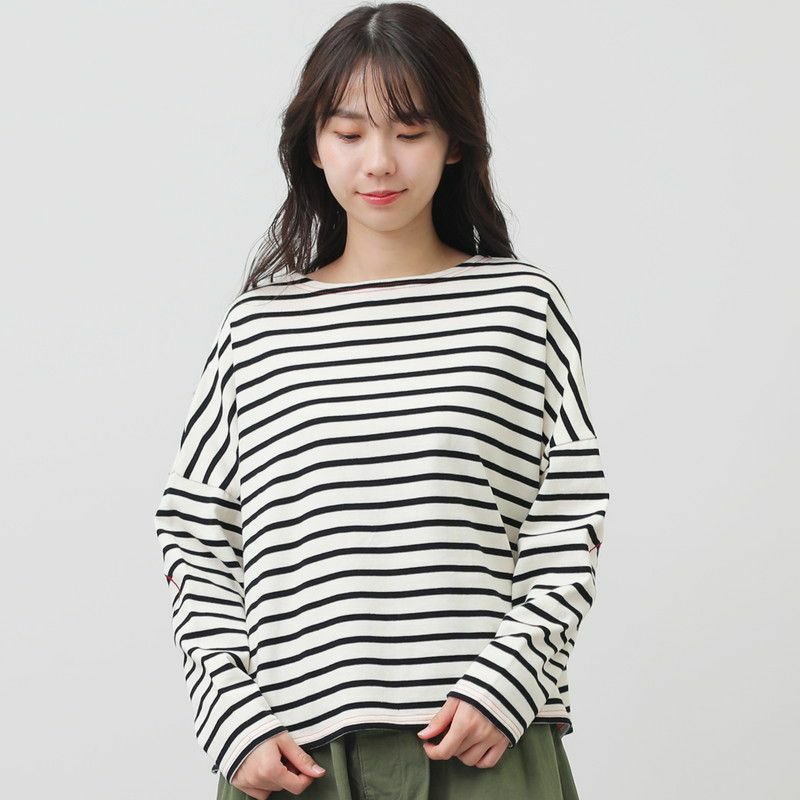 Pont de Chalons］ハートパッチボーダーTシャツ／／ポンデシャロン 