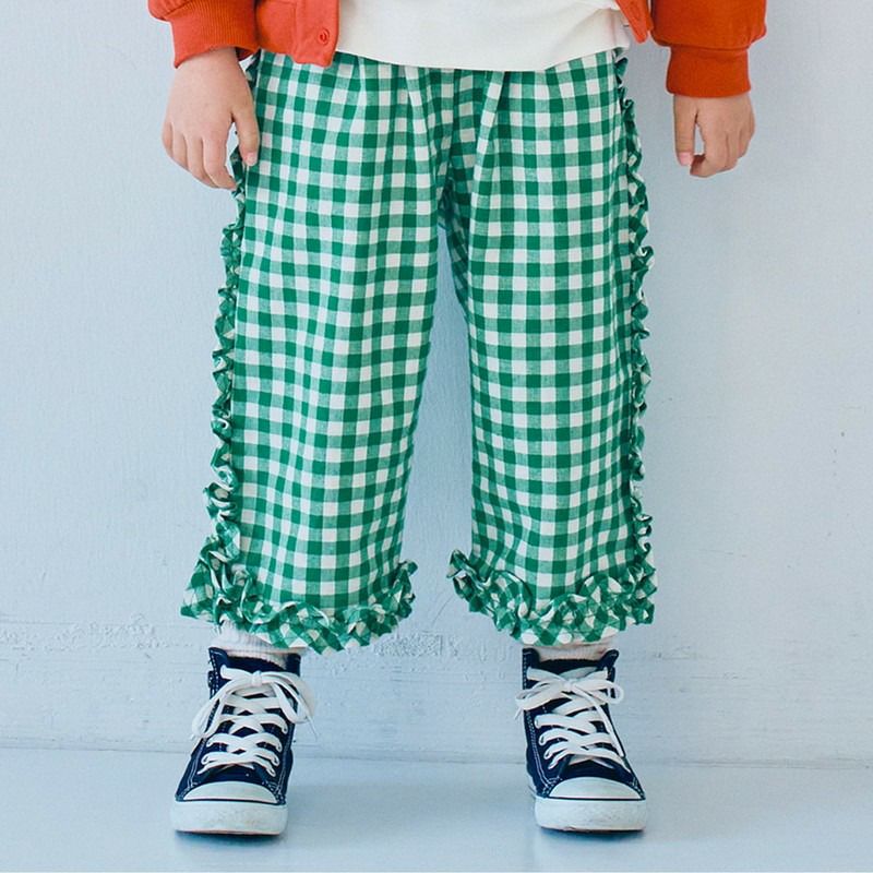 p.premier］ギンガムチェックフリルパンツ キッズ／／ピードット