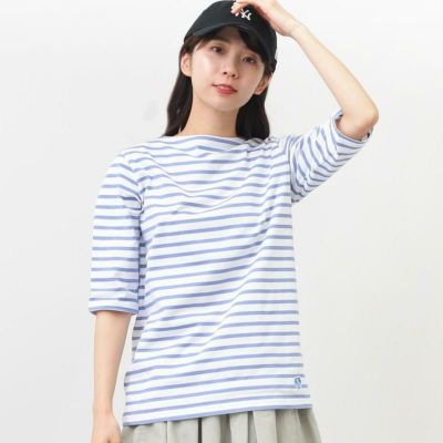 ORCIVAL オーシバル ボーダーフレンチスリーブ ボートネック