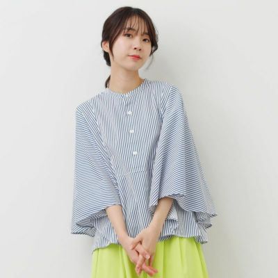 D.M.G ドミンゴ ⿻ コットン ハーフボタン ブラウス 春 ナチュラル 白 ドット刺繍コットンブラウス 49AV JUNKO SHIMADA｜クロスプラス