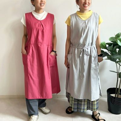 Y’S　ヴィンテージ　エプロンワンピース POLYESTER CHAMBRAY APRON DRESS(FREE SIZE Black): Y's for