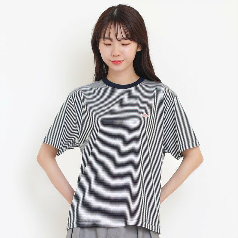 ［DANTON］ストライプロゴTシャツ