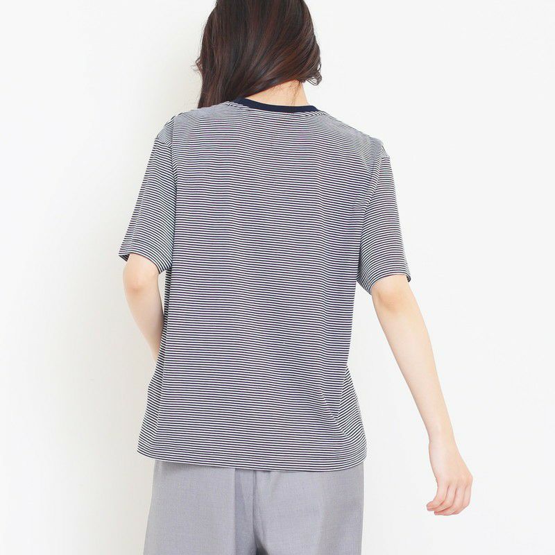 ［DANTON］ストライプロゴTシャツ