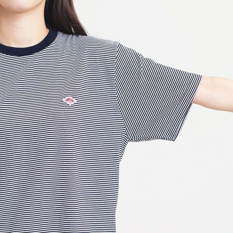 ［DANTON］ストライプロゴTシャツ