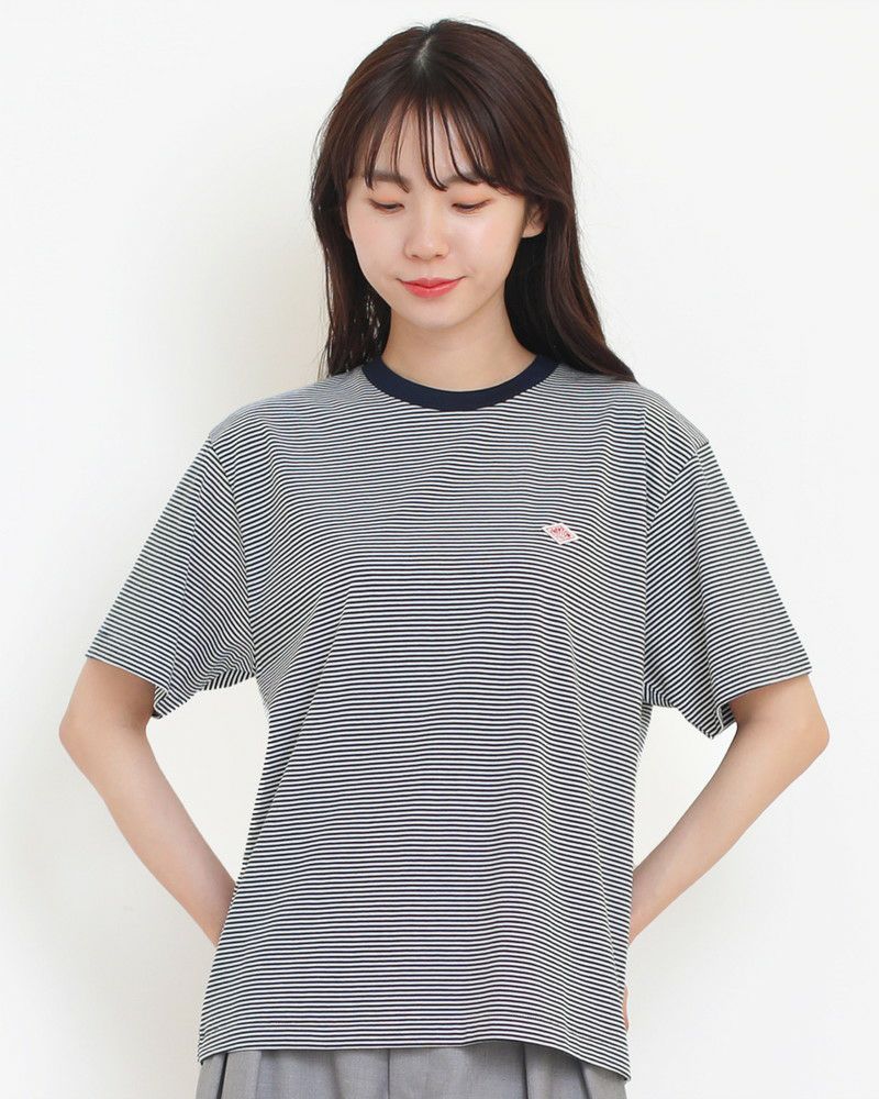 ［DANTON］ストライプロゴTシャツ
