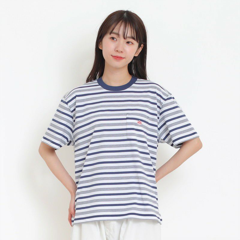 ［DANTON］ストライプポケットTシャツ
