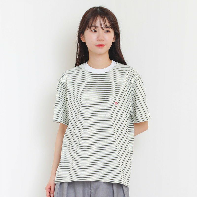 ［DANTON］ストライプポケットTシャツ
