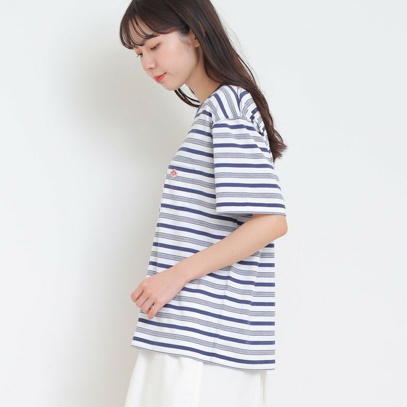 ［DANTON］ストライプポケットTシャツ