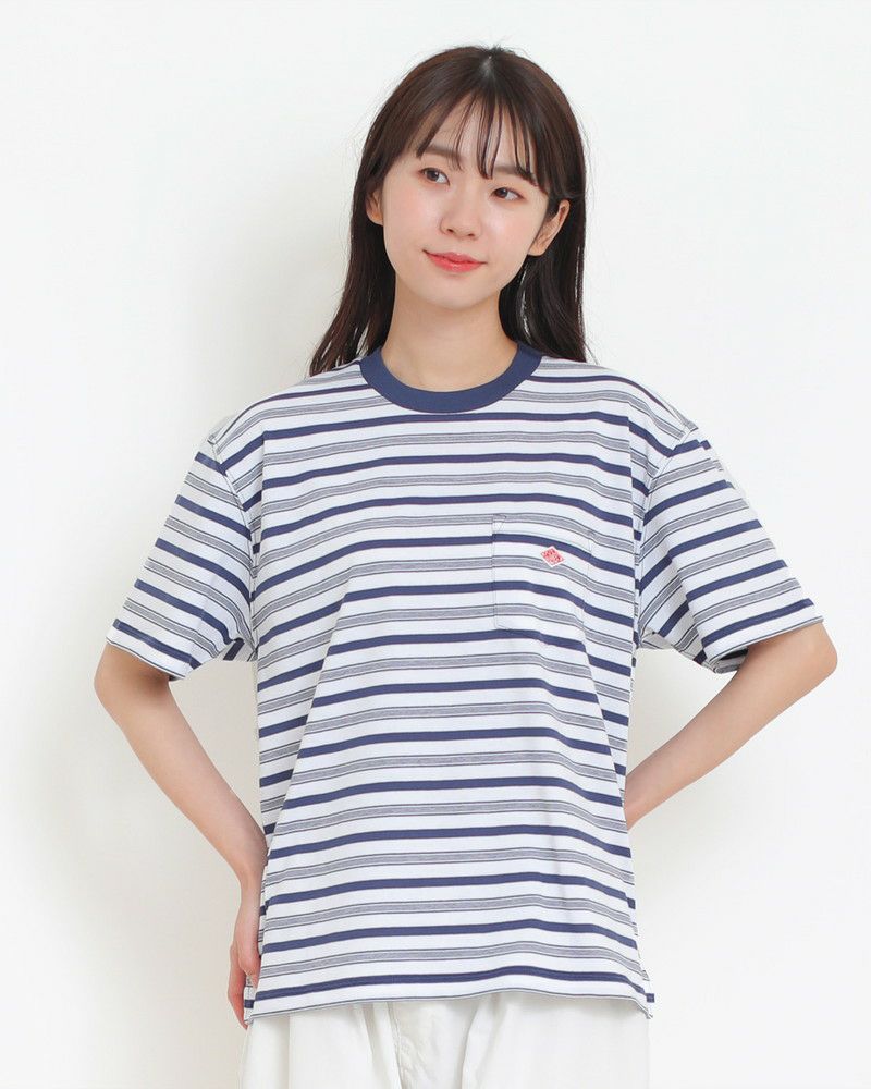 ☆美品 DANTON ダントン ロゴワッペン ストライプ柄 オックスフォード
