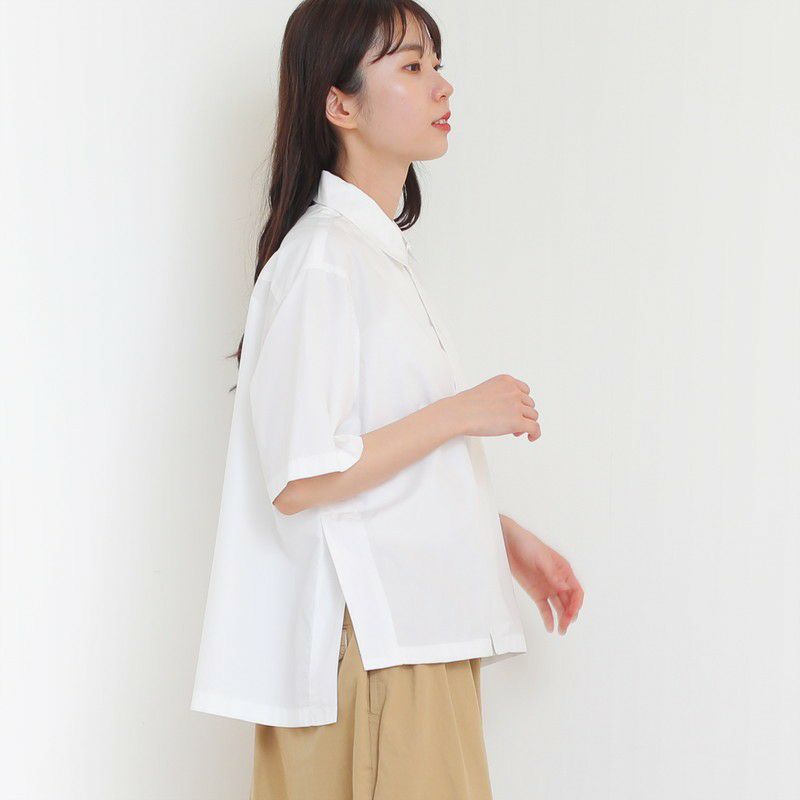 ［DANTON］コットンポプリン半袖シャツ