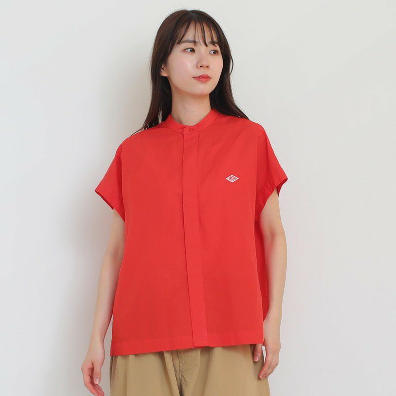 ［DANTON］コットンリネンギャザーブラウス