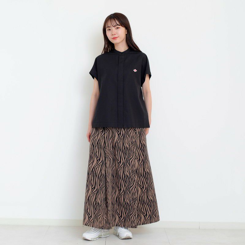 ［DANTON］コットンリネンギャザーブラウス