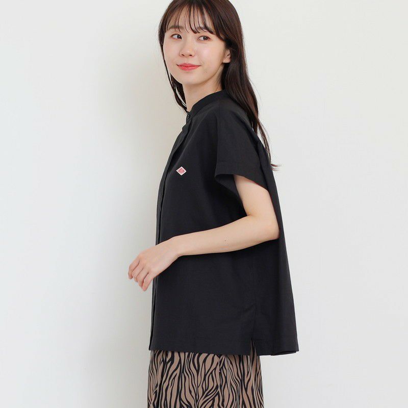 ［DANTON］コットンリネンギャザーブラウス