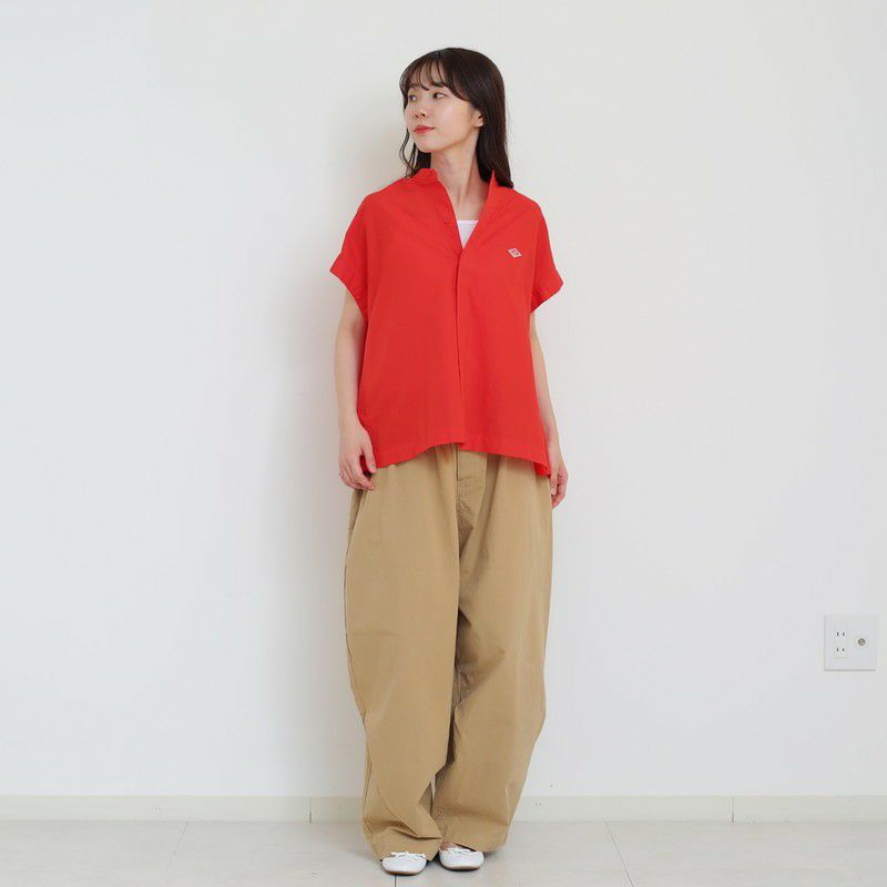 ［DANTON］コットンリネンギャザーブラウス