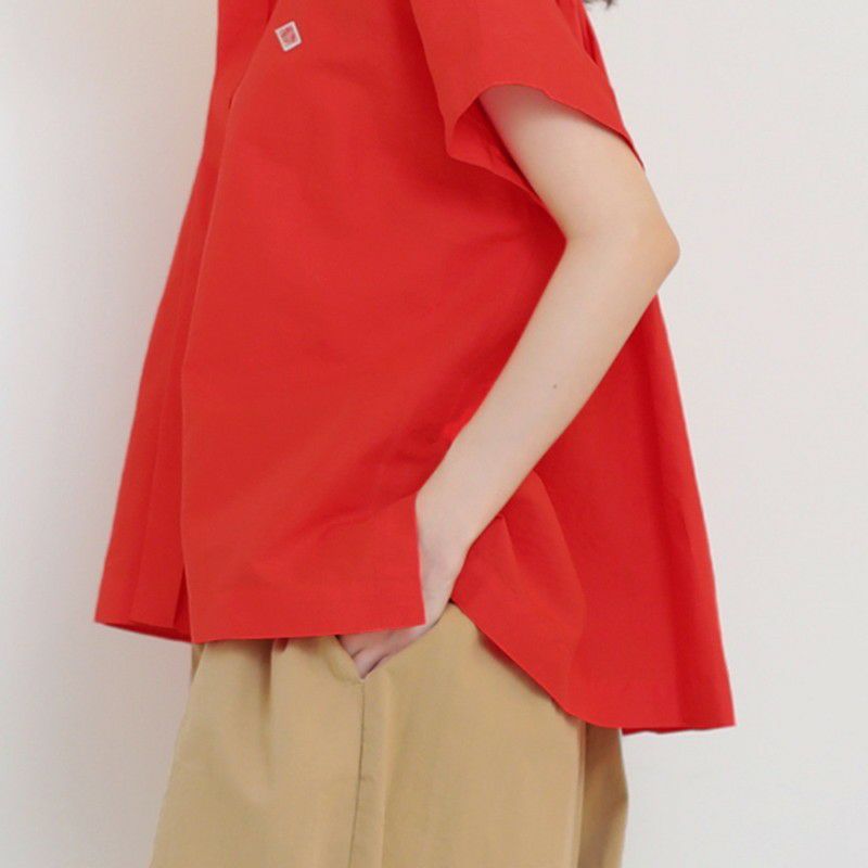 ［DANTON］コットンリネンギャザーブラウス