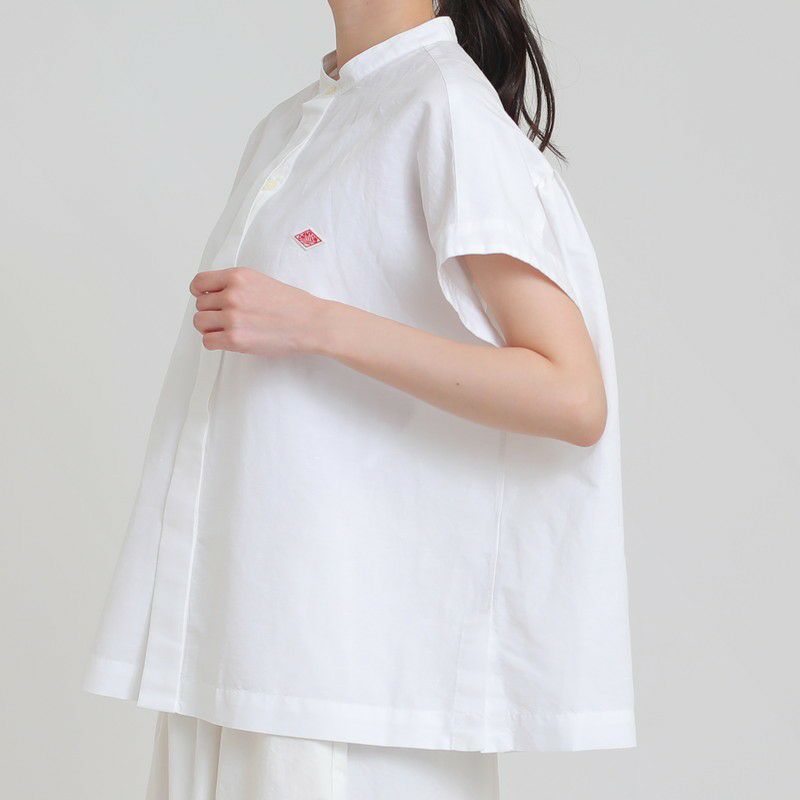 ［DANTON］コットンリネンギャザーブラウス