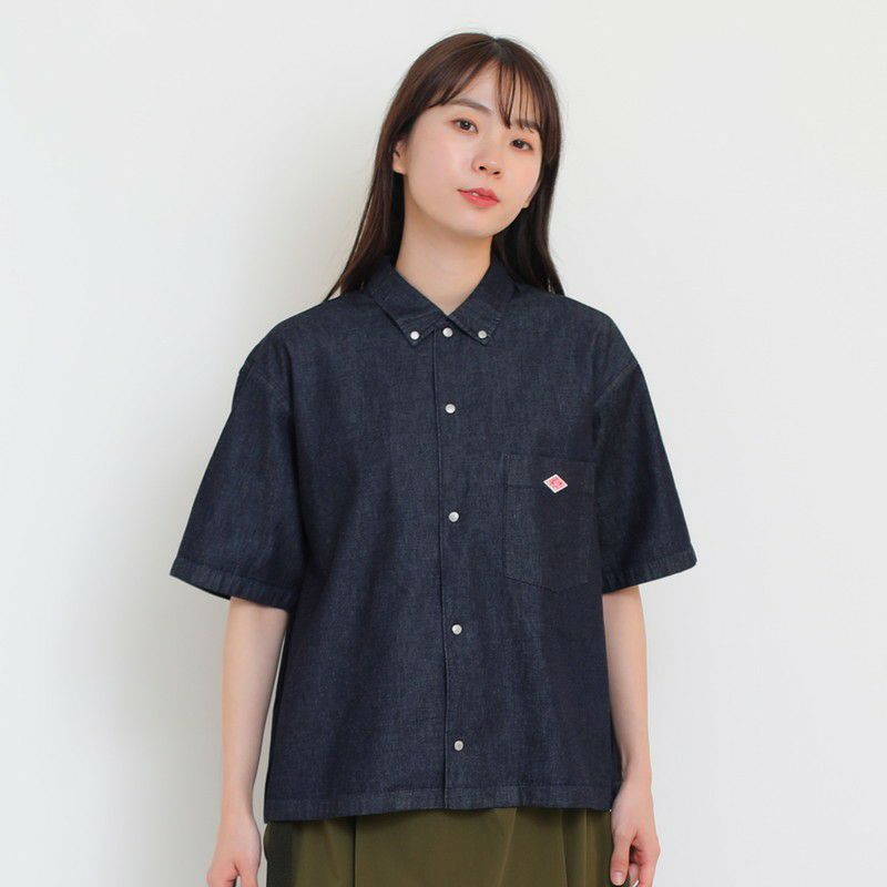 Danton 「DANTON」 半袖シャツ 38 ネイビー メンズ : ZOZOTOWN