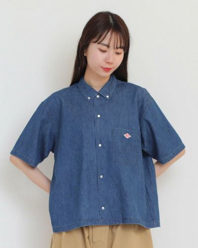 DANTON コットンポプリン 半袖シャツ ネイビー 42 DANTON コットンポプリン 半袖シャツ ネイビー 42 DANTON