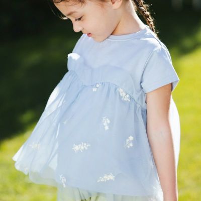 ［Little s.t. by s.t.closet］チュール刺繍Tシャツ キッズ／／リトルエスティークローゼット