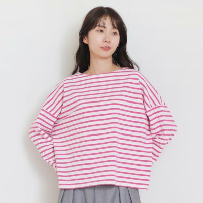 ［ON SEVEN DAYS］長袖ワイドボーダープルーオーバー／オンセブンデイズ