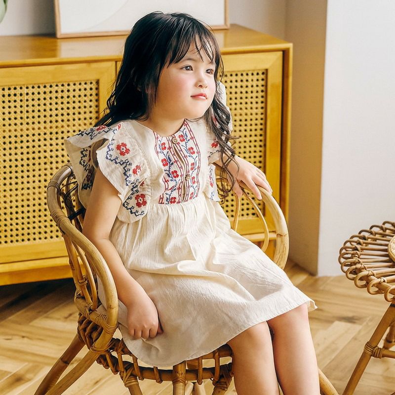 木の実プリントキッズワンピース(グレー) - seventen