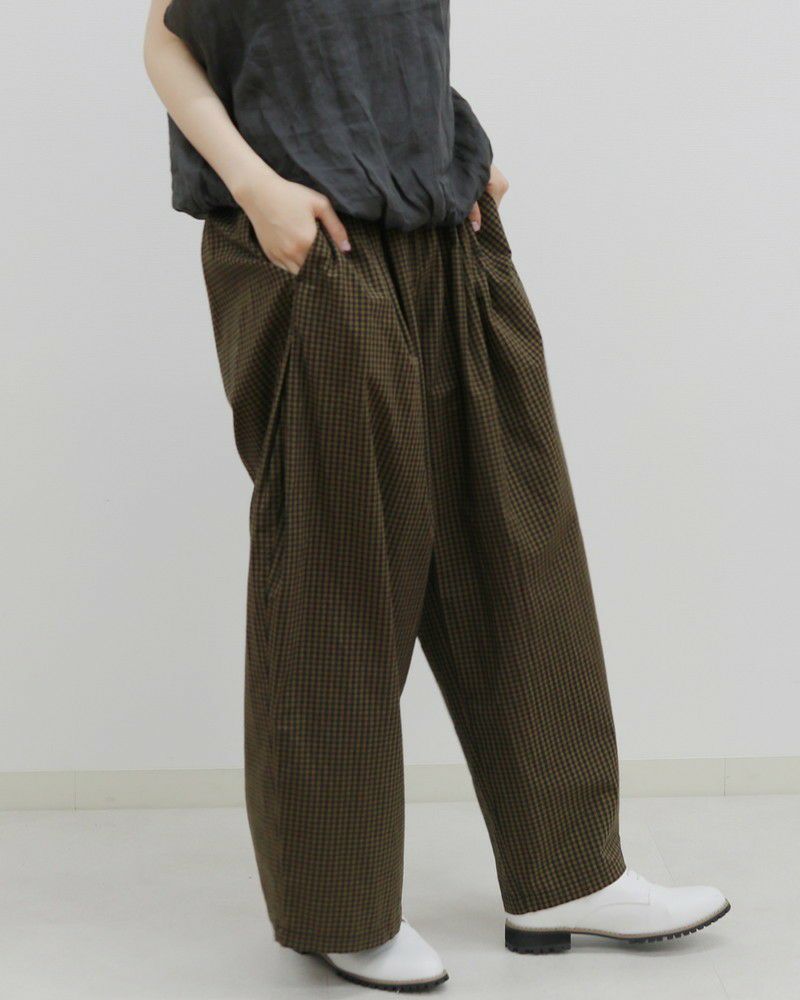 会員様限定10％OFF】［UNPLE］サイドタックパンツ／アンプル ｜オン