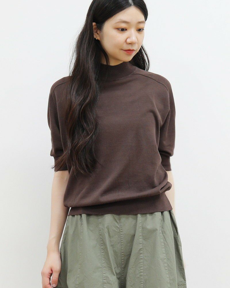 MALU モックネックハーフスリーブ　Ice Blue F（Sサイズ相当） MALU モックネックハーフスリーブ Ice Blue F（Sサイズ相当