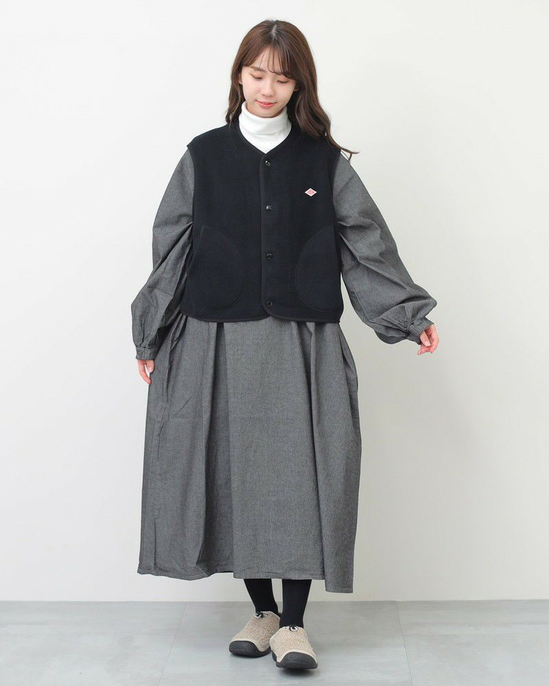 ［DANTON］フリースショートベスト