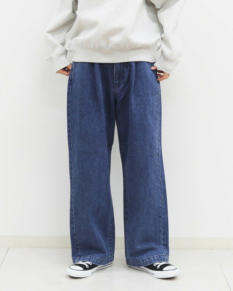 ［DANTON］タックデニムパンツ