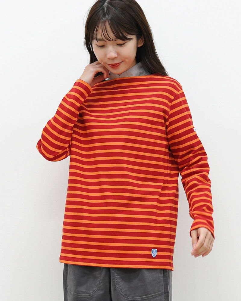 ORCIVAL ボーダー長袖Tシャツ サイズ2.オレンジ色 ORCIVAL ボーダー長袖Tシャツ サイズ2.オレンジ色