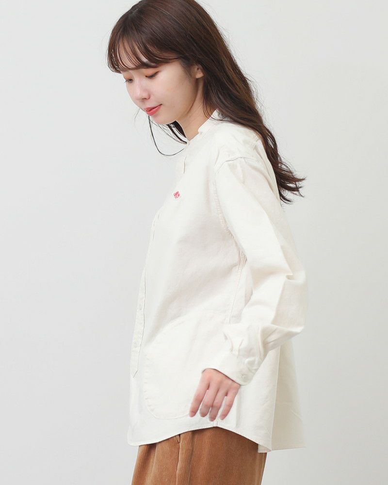 ［DANTON］フランネルバンドカラーシャツ