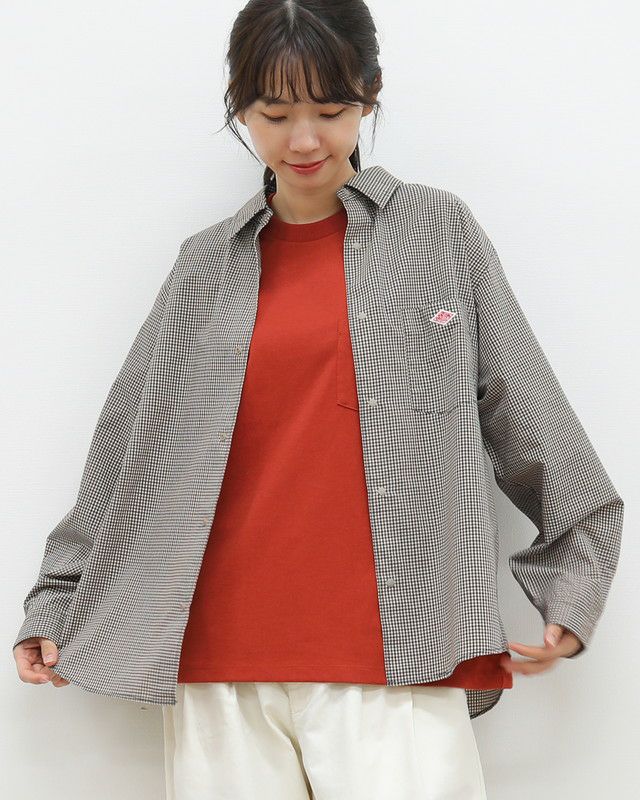 ［DANTON］ドット釦チェックシャツ