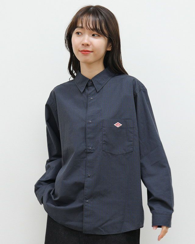 ［DANTON］ドット釦チェックシャツ