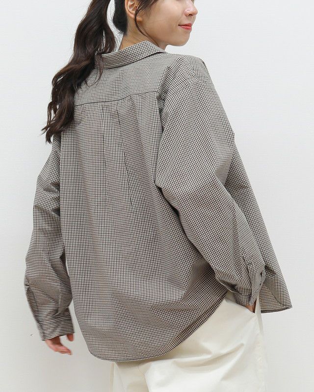 ［DANTON］ドット釦チェックシャツ