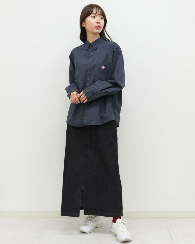 ［DANTON］ドット釦チェックシャツ