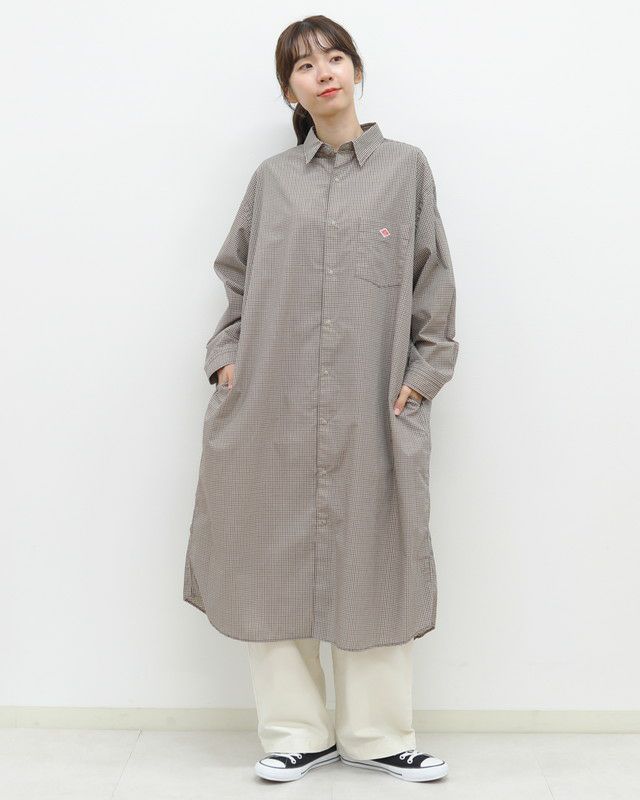 美品✨DANTON　ダントン シャツワンピース チェック コットン 日本製 極美品✨ ダントン DANTON綿100% ギンガムチェック シャツワンピース