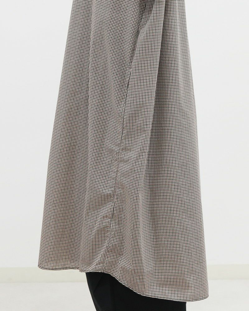 ［DANTON］ドット釦チェックシャツワンピース