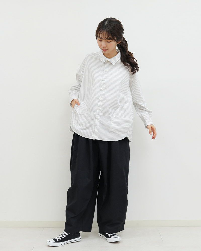 会員様限定10％OFF】［grin］ブロードハイカラーシャツ／グリン ｜オン