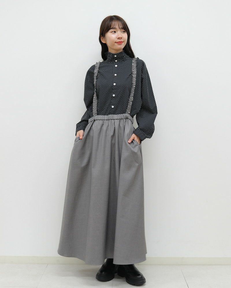 会員様限定10％OFF】［grin］ブロードハイカラーシャツ／グリン ｜オン