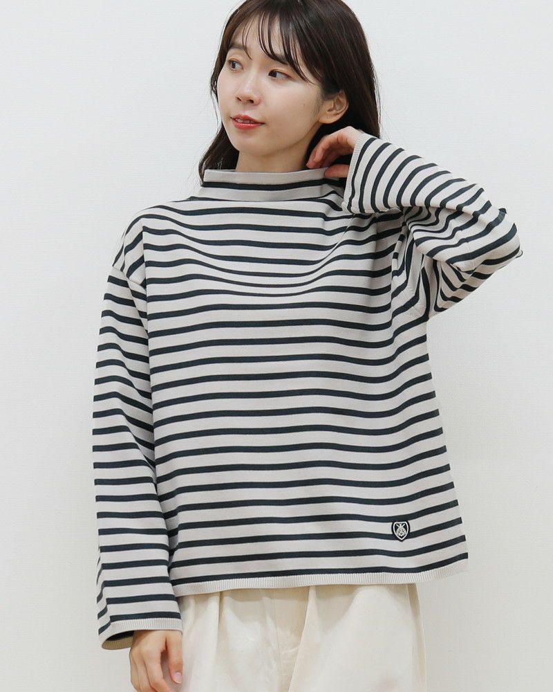【momo】ORCIVAL オーシバル　ボーダーニット　モックネックプル ORCIVAL｜モックネック プルオーバー ニット カットソー ボーダー OR