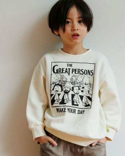 MAKE YOUR DAY］偉人プリントトレーナー キッズ／メイクユアデイ